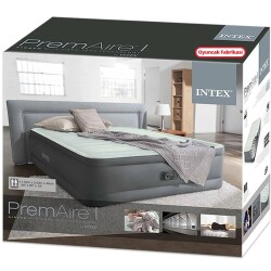 Intex 64906 Çift Kişilik Elektrikli Şişme Yatak Queen Premaire I Elevated 152x203x46 cm - İntex