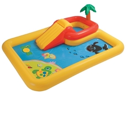 İntex Aquapark Şişme Çocuk Oyun Havuzu Kaydıraklı 254x196x79 cm - 1