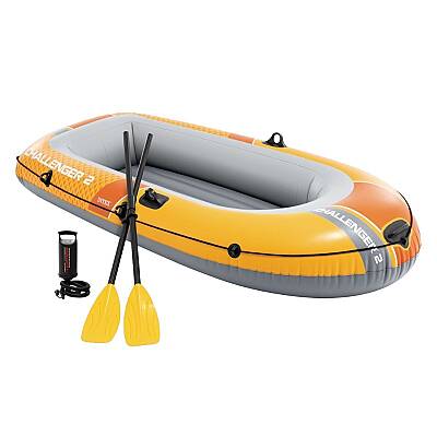Intex Challenger 2 Şişme Bot Seti 236x114x41 cm 2 Kişilik Kürekli ve Pompalı Deniz Göl Balıkçı Botu - 1