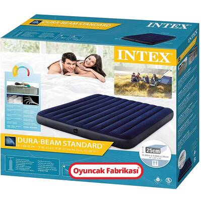 Intex Çift Kişilik Şişme Yatak Fiber-Tech Klasik Yatak 183x203x25 cm - 1