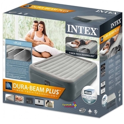 INTEX Elektrikli Çift Kişilik Şişme Yatak 64126 Gri (152x203x46cm) - 2