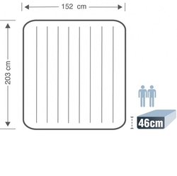 INTEX Elektrikli Çift Kişilik Şişme Yatak 64126 Gri (152x203x46cm) - 4