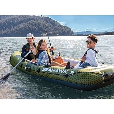 Intex Seahawk 2 Şişme Bot Seti 236cmx114cmx41cm 2 Kişilik Kürekli ve Pompalı Deniz Göl Balıkçı Botu - 1