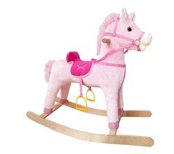 Peluş Sallanan At Hareketli Pembe Renk 65 Cm - 2
