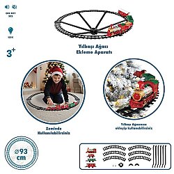 Işıklı ve Sesli Classic Lüks Tren Seti 19 Parça 93 Cm Raylı Oyuncak Tren Pilli Lokomotif 3 Yaş+ - 2