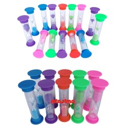İthal Plastik Kum Saati 8 cm 3 Dakikalık 5'li Set - 3