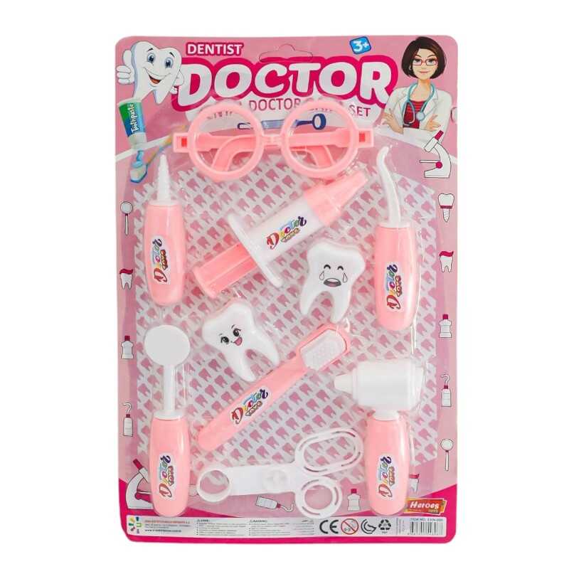 Kartela Oyuncak Doktor Seti Pembe Dişçi Oyun Seti