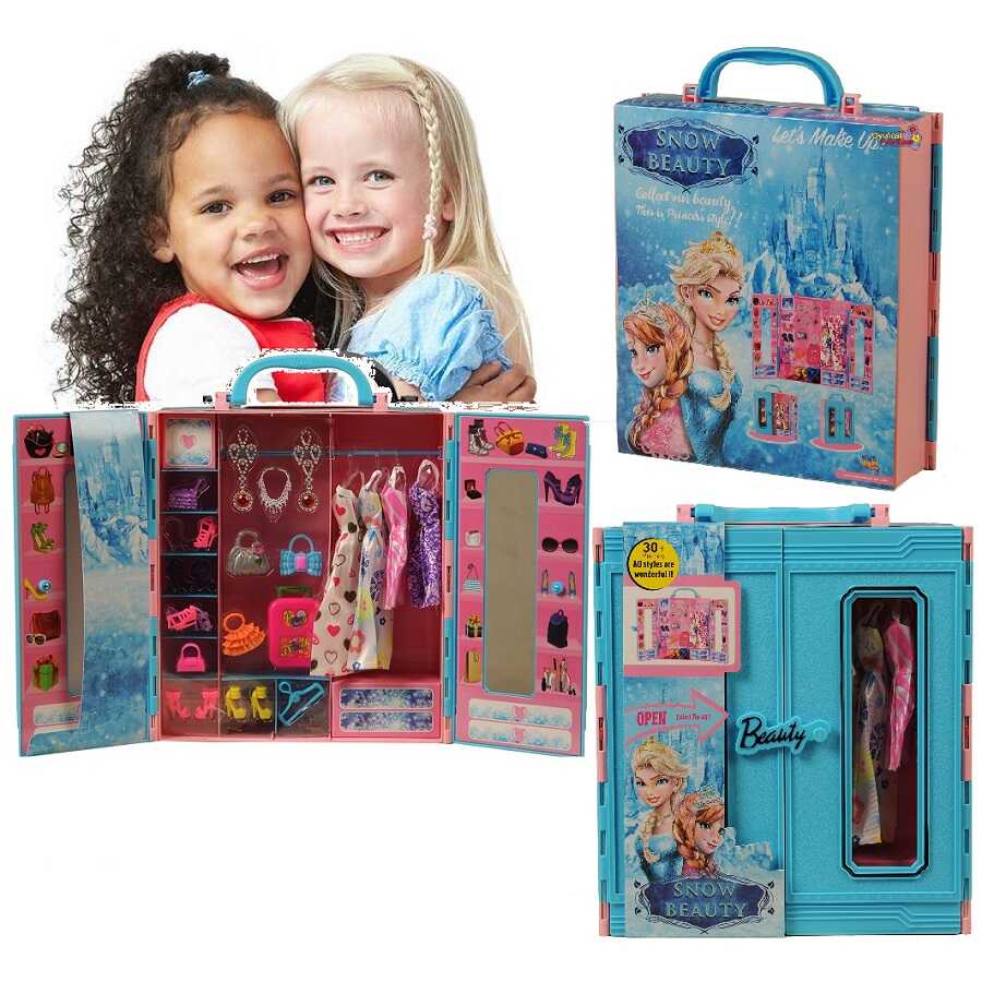 Kayyum Oyuncak Snow Beauty Takı Ve Kıyafet Gardrobu Çantalı 30 Parça
