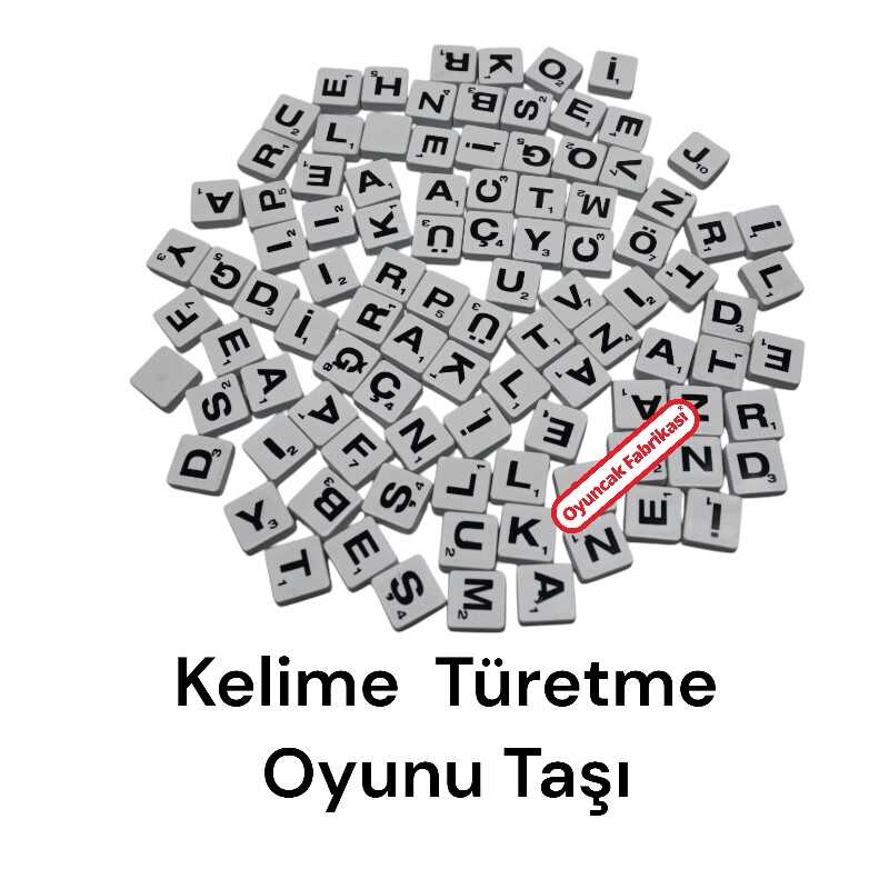 Kelime Üretme Oyunu Taşı Seti 100 Adet Harf