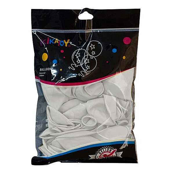 Kikajoy 12 İnç Pastel Beyaz Balon 50 Adet Parti Süsleme Balonu