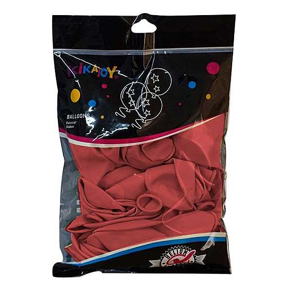 Kikajoy 12 İnç Pastel Kırmızı Balon 50 Adet Parti Süsleme Balonu