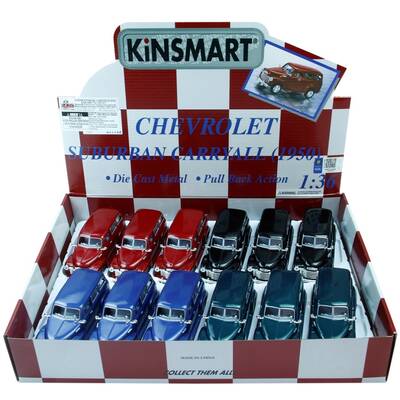 Kinsmart 1950 Chevrolet Suburban Carryall 1:36 Metal Çek Bırak Araba - 2