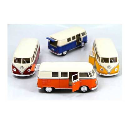 Kinsmart 1962 Volkswagen Classical Bus 1:32 Metal Çek Bırak Araba - 3