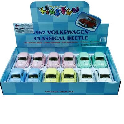 Kinsmart 1967 Volkswagen Classical Beetle 10 cm Metal Çek Bırak Araba Pastel Renkler - 2