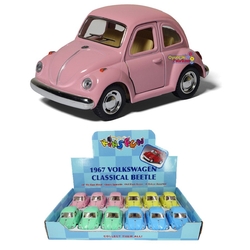Kinsmart 1967 Volkswagen Classical Beetle 10 cm Metal Çek Bırak Araba Pastel Renkler - 1