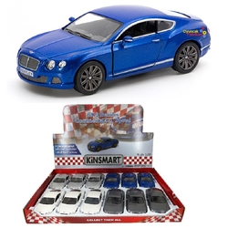 Kinsmart 2012 Bentley Continental GT Speed 1:38 Metal Çek Bırak Araba - 1