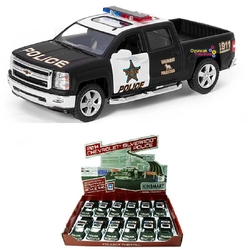 Kinsmart 2014 Chevrolet Sılverado Police 1:46 Metal Çek Bırak Araba Mat Siyah - Kinsmart