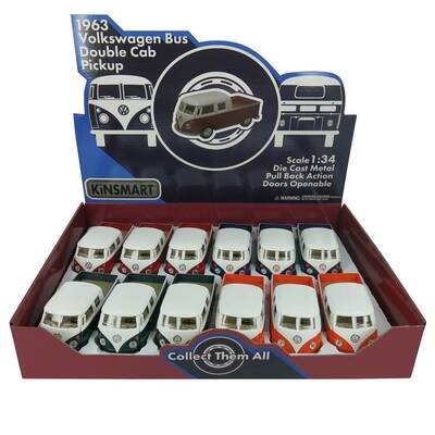 Kinsmart Çek Bırak 1963 Volkswagen Bus Double Cab Pickup - 2