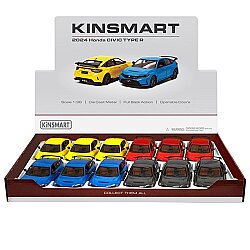 Kinsmart Çek Bırak 2024 Honda Civic Type R 1:36 Metal Model Araba Die Cast Oyuncak - Kinsmart