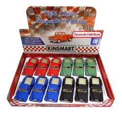 Kinsmart Çek Bırak Araba 1955 Chevy Stepside Pick-Up (Mat Renkli) 1:32 - Kinsmart