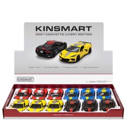 Kinsmart Çek Bırak Araba 2021 Corvette (Desenli) - Kinsmart