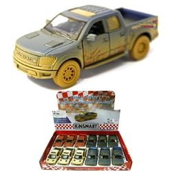 Kinsmart Çek Bırak Araba Çamurlu Ford F-150 SVT Raptor Super Crew 2013 1:46 - Kinsmart