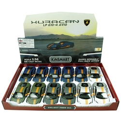 Kinsmart Çek Bırak Araba Lamborghini Huracan LP610-4 Avio - 2