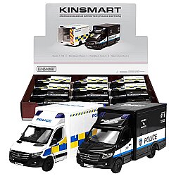 Kinsmart Çek Bırak Mercedes-Benz Sprinter Police Edition 1:48 Metal Model Araba Die Cast Oyuncak - Kinsmart
