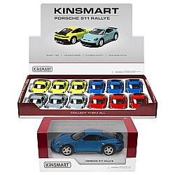 Kinsmart Çek Bırak Porsche 911 Rallye 1:38 Metal Model Araba Die Cast Oyuncak - Kinsmart