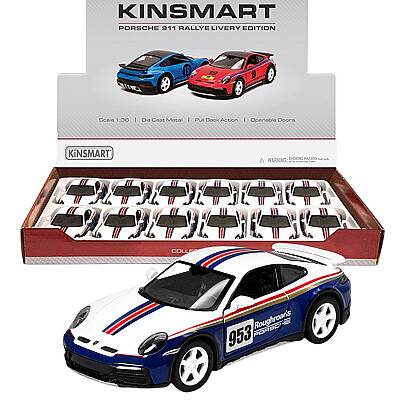 Kinsmart Çek Bırak Porsche 911 Rallye Livery Edition 1:36 Metal Model Araba Die Cast Oyuncak - 1