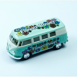 Kinsmart Çekbırak Metal Araba 1962 Vw Classıc Bus ((Pastel Renk Ve Desenli) - 2
