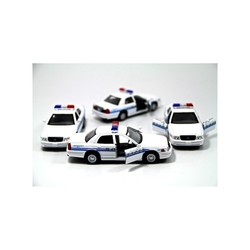 Kinsmart Ford Crown Victoria Police Interceptor 1:42 Metal Çek Bırak Araba Beyaz - 1