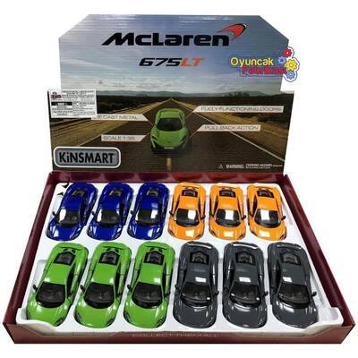 Kinsmart McLaren 675LT Metal Çek Bırak Araba KT5392D - 2