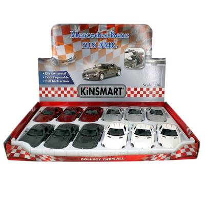 Kinsmart Mercedes Benz SLS AMG 1:36 Metal Çek Bırak Araba - 2