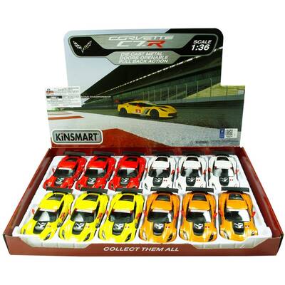 Kinsmart Metal Çek Bırak Araba 2016 Corvette C7.R Race Car 1:36 - 2