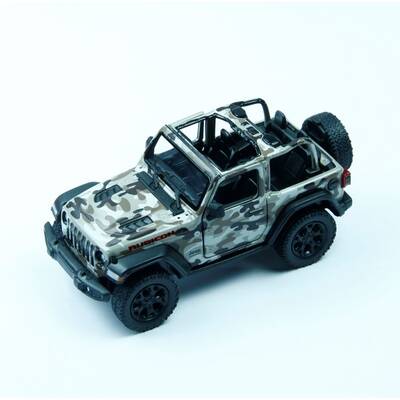 Kinsmart Oyuncak Metal Çekbırak 2018 Jeep Wrangler Camo (Open Top) - 2
