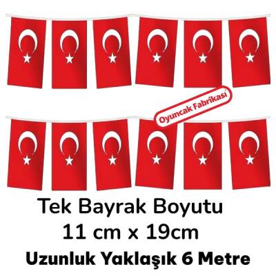 Kırmızı Beyaz Türk Bayrağı Büyük Boy İpli Ayyıldız Bayrak 40'li - 2