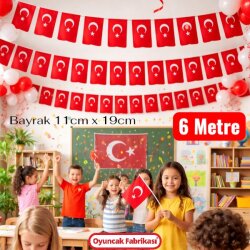 Kırmızı Beyaz Türk Bayrağı Büyük Boy İpli Ayyıldız Bayrak 40'li - Kika