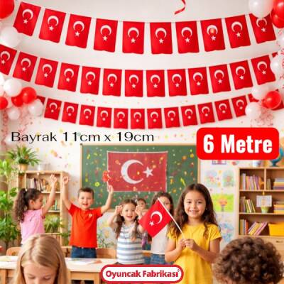 Kırmızı Beyaz Türk Bayrağı Büyük Boy İpli Ayyıldız Bayrak 40'li - 1