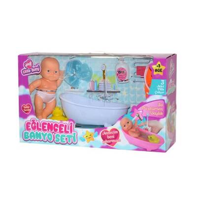 Küvette Yıkanan Oyuncak Bebek Pilli Eğlenceli Banyo Keyfi Aksesuarlı - 3