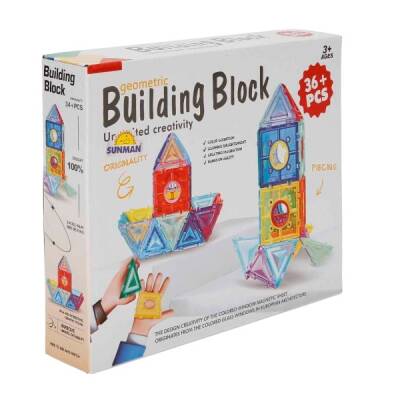 Manyetik Geometrik Şekillerle İnşa Oyunu Yapı Blokları 36 Parça - 1