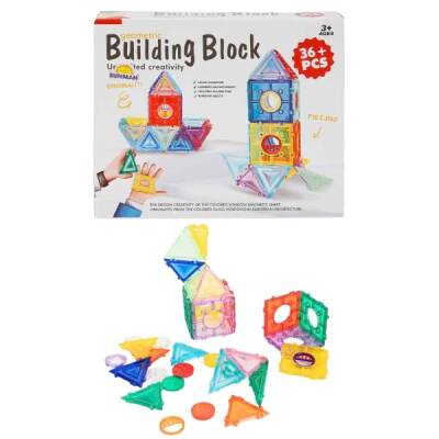 Manyetik Geometrik Şekillerle İnşa Oyunu Yapı Blokları 36 Parça - 2