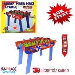 Matrax OyuncakFabrikasi - Matrax Oyuncak Langırt Ahşap Masa Maçı Ayaklı (4Kollu)