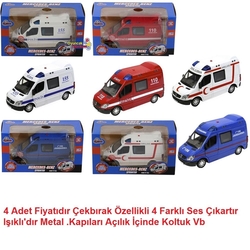 Mercedes Benz Metal Çekbırak Oyuncak Araba Sesli Işıklı(Polis, Jandarma, Ambulans, İtfaiye - Vardem Oyuncak