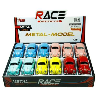 Metal Çek Bırak Araba Vosvos Pastel Renk 1:36 - 1