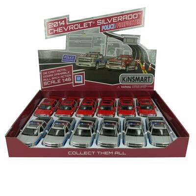 Metal Polis Çek Bırak Araba Kinsmart 2014 Chevrolet Sılverado 1:46 - 2