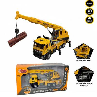 Metal Uzayabilir Kule Vinç Çek Bırak Işıklı ve Sesli 1:28 - 1