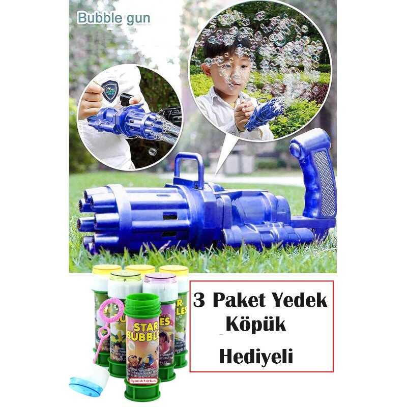 Miajima Bubble Gun Pilli Otomatik Oyuncak Baloncuk Tabancası+ 3 Adet Likit Hediyeli