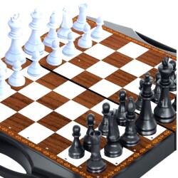 Miajima Efsane 3'lü Çantalı 3'Lü Oyun Seti Satranç-Dama-Tavla Büyük Boy - 4