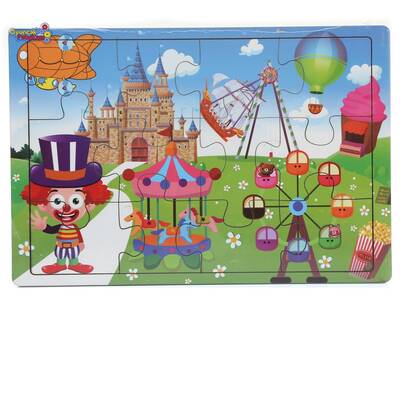 Miajima Eğitici Ahşap Yapboz Puzzle Luna Park Eğlencesi Frame 12 Parça - 1